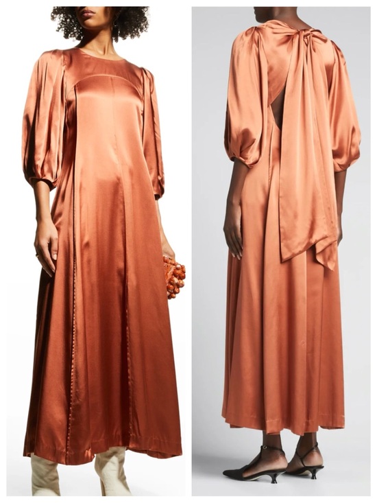 Rebecca Taylor Dresses & Skirts - Rebecca Taylor Silky Charmeuse Open Back Dress in Auburn, Small (runs large)